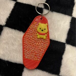 Winnie the Pooh handmade by me jewelled keychain double sided